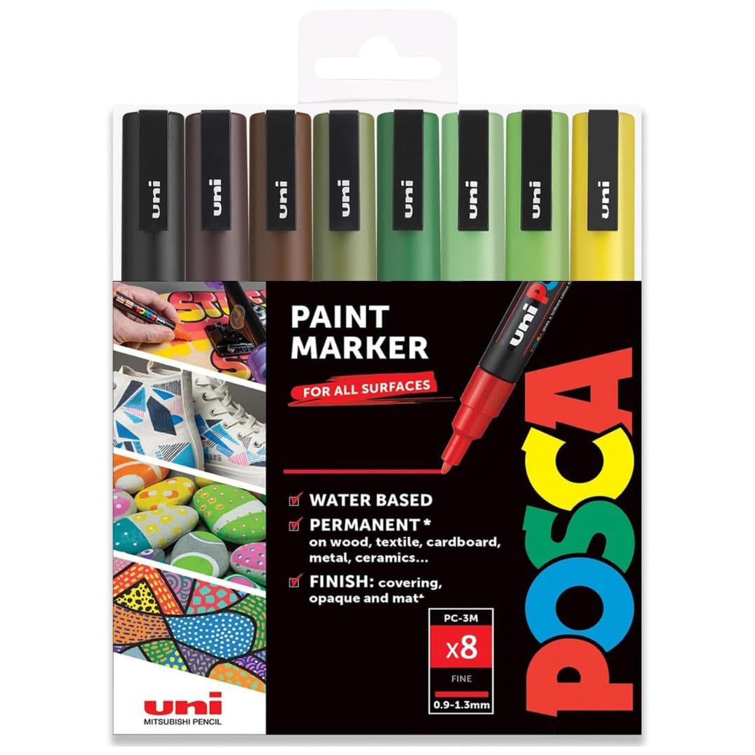 Amazon.com: POSCA PC-3M Paint Marker Art Pens - 0.9-1.3mm – Earth